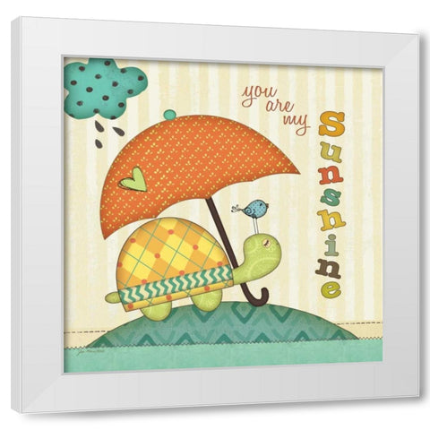 Turtle White Modern Wood Framed Art Print by Moulton, Jo