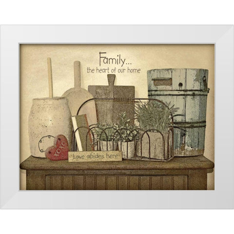 Family Heart White Modern Wood Framed Art Print by Moulton, Jo