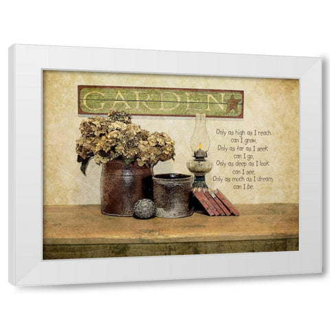 Garden White Modern Wood Framed Art Print by Moulton, Jo