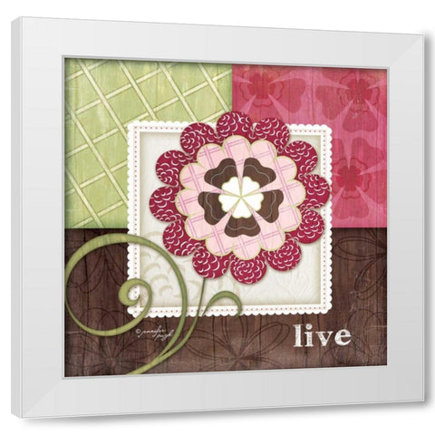 Flower - Live White Modern Wood Framed Art Print by Pugh, Jennifer