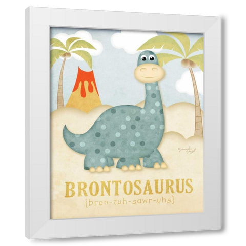 Brontosaurus White Modern Wood Framed Art Print by Pugh, Jennifer