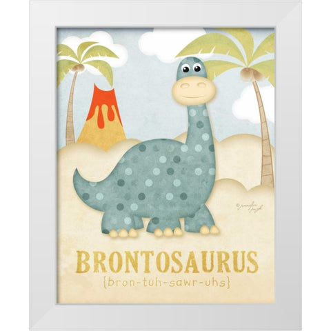 Brontosaurus White Modern Wood Framed Art Print by Pugh, Jennifer