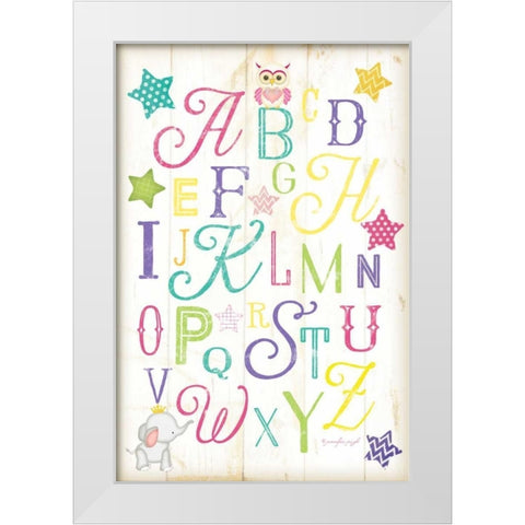 ABC Girl White Modern Wood Framed Art Print by Pugh, Jennifer