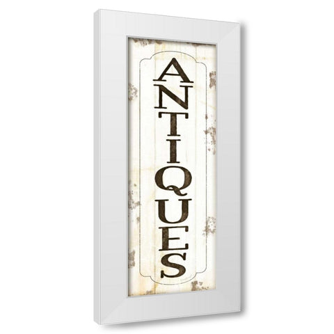 Antiques White Modern Wood Framed Art Print by Pugh, Jennifer