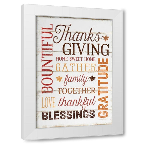 Thanksgiving White Modern Wood Framed Art Print by Pugh, Jennifer