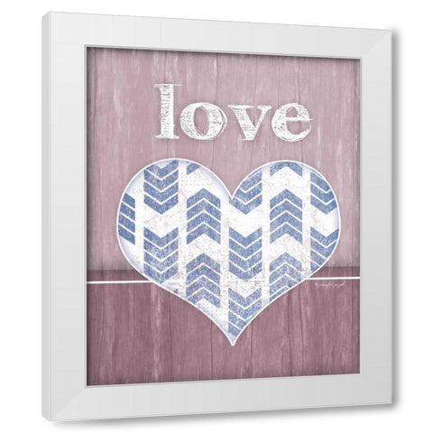 Love Heart White Modern Wood Framed Art Print by Pugh, Jennifer