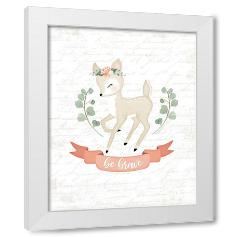 Sweet Little Deer White Modern Wood Framed Art Print by Pugh, Jennifer