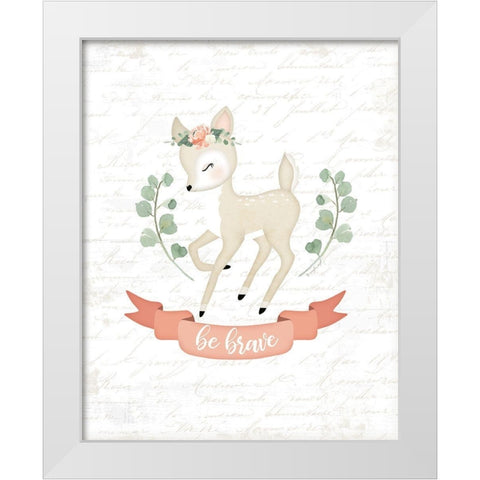 Sweet Little Deer White Modern Wood Framed Art Print by Pugh, Jennifer