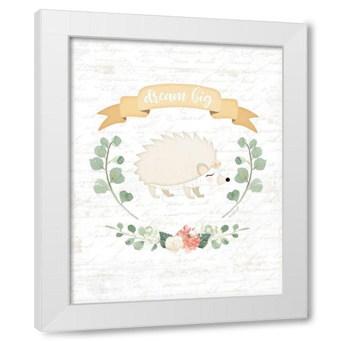 Sweet Little Hedgehog White Modern Wood Framed Art Print by Pugh, Jennifer