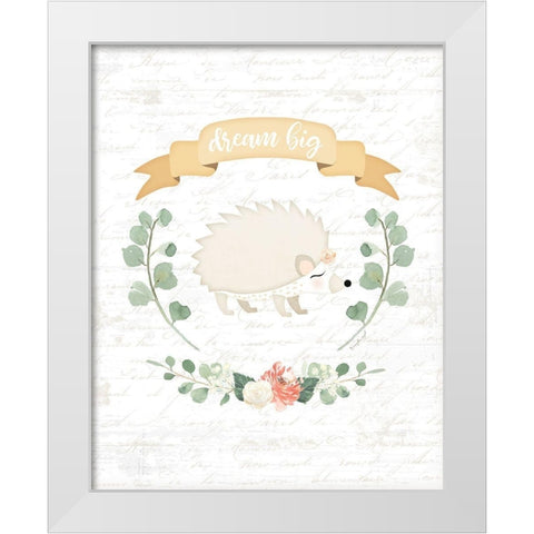 Sweet Little Hedgehog White Modern Wood Framed Art Print by Pugh, Jennifer