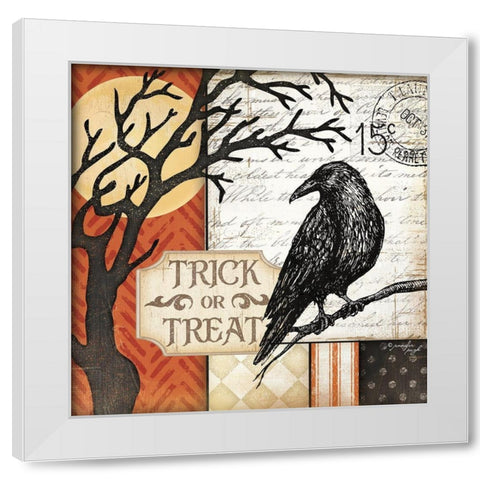 Trick or Treat White Modern Wood Framed Art Print by Pugh, Jennifer