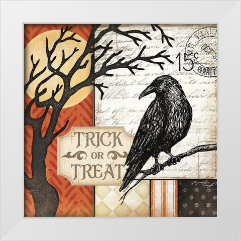 Trick or Treat White Modern Wood Framed Art Print by Pugh, Jennifer