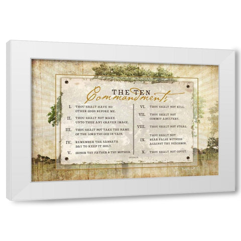 10 Commandments White Modern Wood Framed Art Print by Pugh, Jennifer