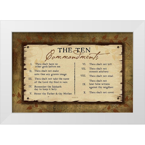 10 Commandments II White Modern Wood Framed Art Print by Pugh, Jennifer