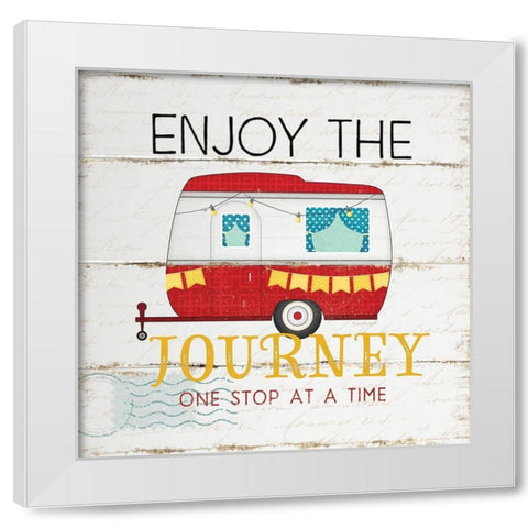 Enjoy the Journey White Modern Wood Framed Art Print by Pugh, Jennifer