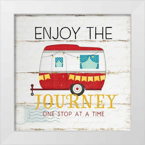 Enjoy the Journey White Modern Wood Framed Art Print by Pugh, Jennifer
