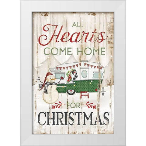 All Hearts White Modern Wood Framed Art Print by Pugh, Jennifer