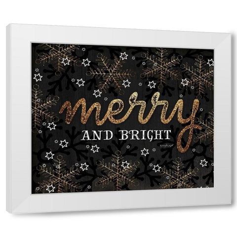 Merry White Modern Wood Framed Art Print by Pugh, Jennifer