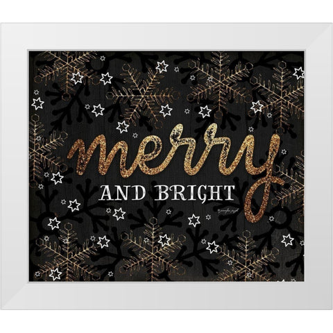 Merry White Modern Wood Framed Art Print by Pugh, Jennifer