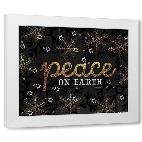 Peace White Modern Wood Framed Art Print by Pugh, Jennifer