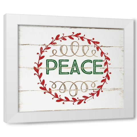 Peace White Modern Wood Framed Art Print by Pugh, Jennifer