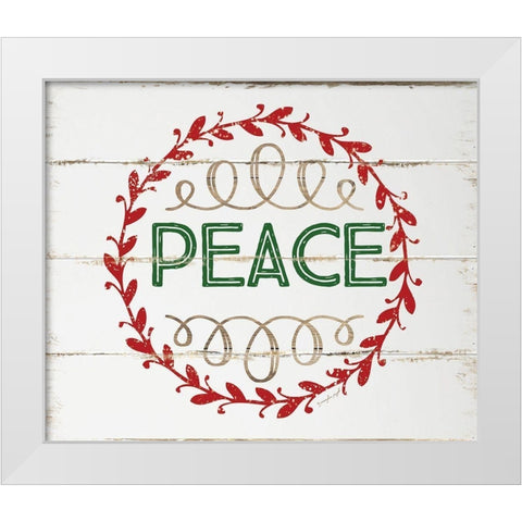 Peace White Modern Wood Framed Art Print by Pugh, Jennifer