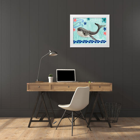Whale White Modern Wood Framed Art Print by Doucette, Katie