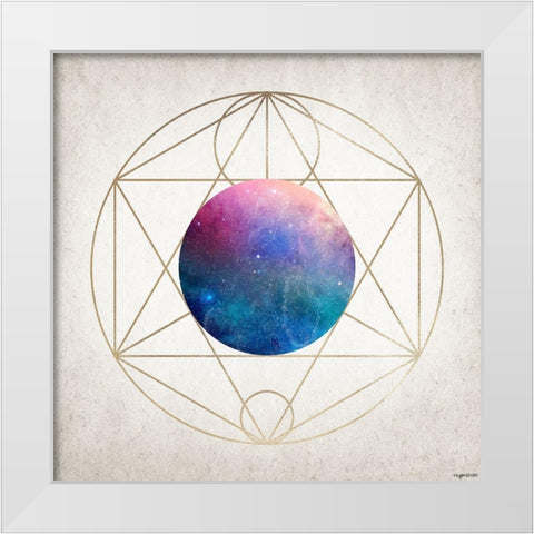 Geo Planet II White Modern Wood Framed Art Print by Brown, Kyra