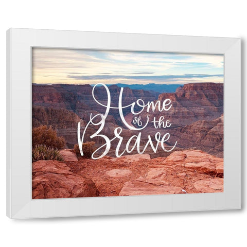 Home of the Brave White Modern Wood Framed Art Print by Brown, Kyra