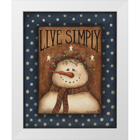 Live Simply White Modern Wood Framed Art Print by Lewis, Kim