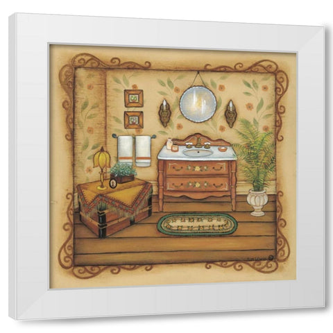 Vintage Sink White Modern Wood Framed Art Print by Lewis, Kim