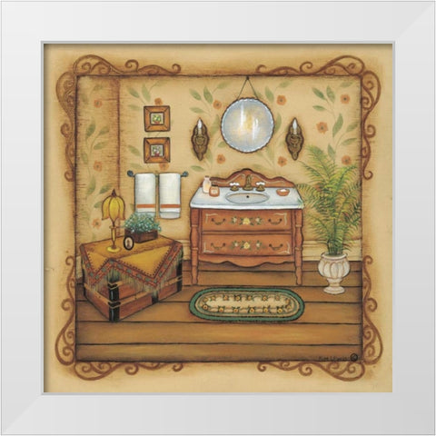 Vintage Sink White Modern Wood Framed Art Print by Lewis, Kim