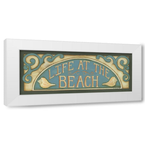 Life at the Beach White Modern Wood Framed Art Print by Lewis, Kim
