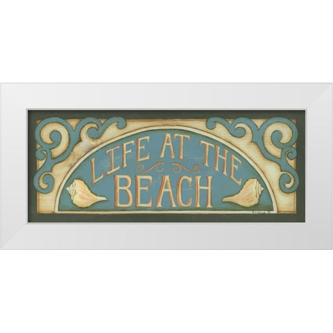 Life at the Beach White Modern Wood Framed Art Print by Lewis, Kim