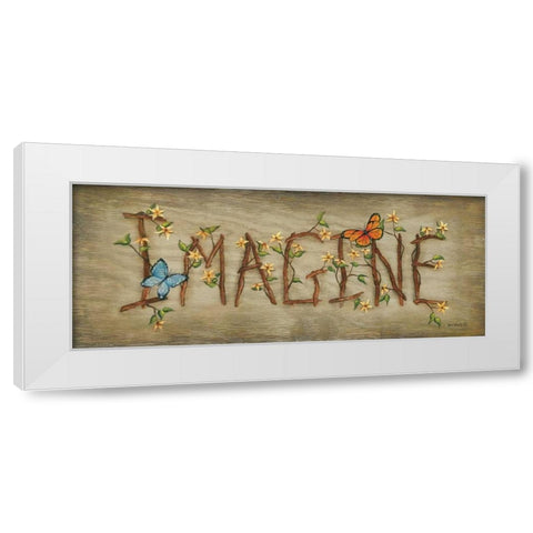 Imagine White Modern Wood Framed Art Print by Lewis, Kim