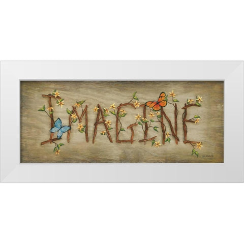 Imagine White Modern Wood Framed Art Print by Lewis, Kim