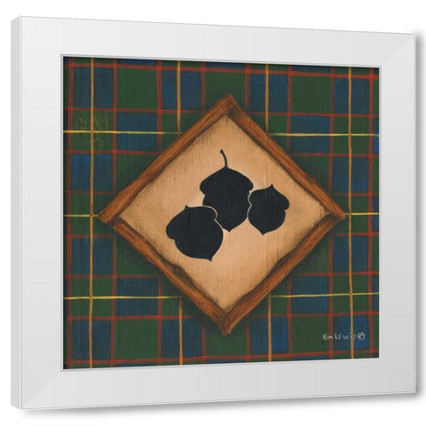 Acorns White Modern Wood Framed Art Print by Lewis, Kim