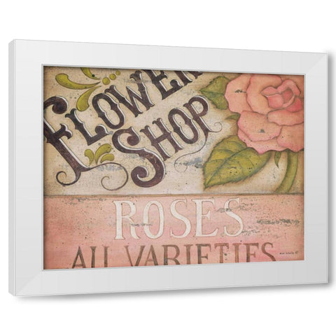 Flower Shop Roses White Modern Wood Framed Art Print by Lewis, Kim