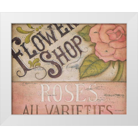 Flower Shop Roses White Modern Wood Framed Art Print by Lewis, Kim