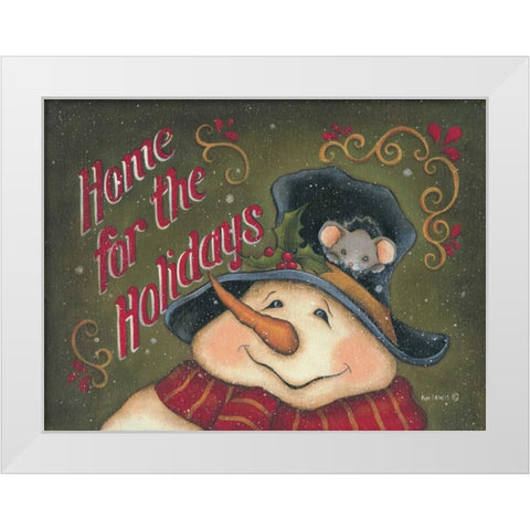 Home for the Holidays White Modern Wood Framed Art Print by Lewis, Kim