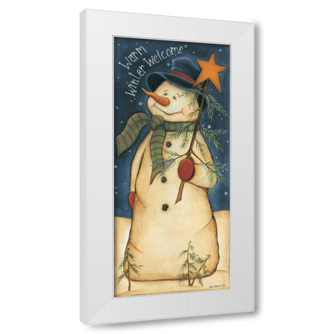 Winter Welcome White Modern Wood Framed Art Print by Lewis, Kim