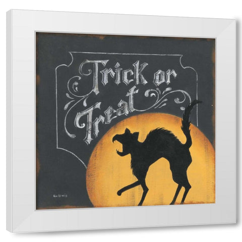 Trick or Treat White Modern Wood Framed Art Print by Lewis, Kim
