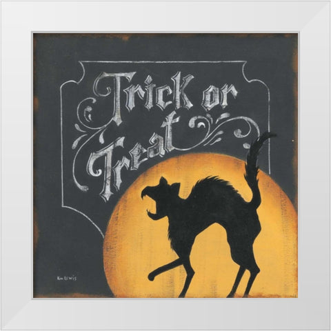 Trick or Treat White Modern Wood Framed Art Print by Lewis, Kim