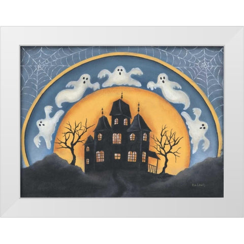 Haunted House White Modern Wood Framed Art Print by Lewis, Kim