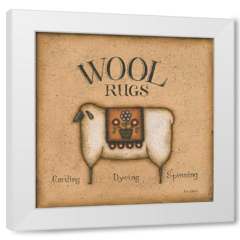 Wool Rugs White Modern Wood Framed Art Print by Lewis, Kim