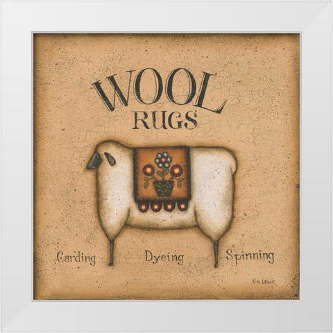 Wool Rugs White Modern Wood Framed Art Print by Lewis, Kim