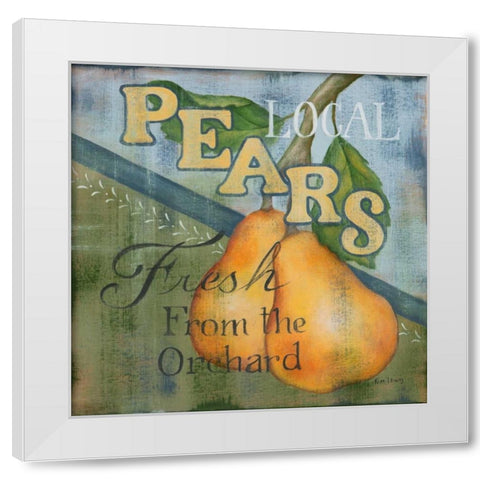 Local Pears White Modern Wood Framed Art Print by Lewis, Kim