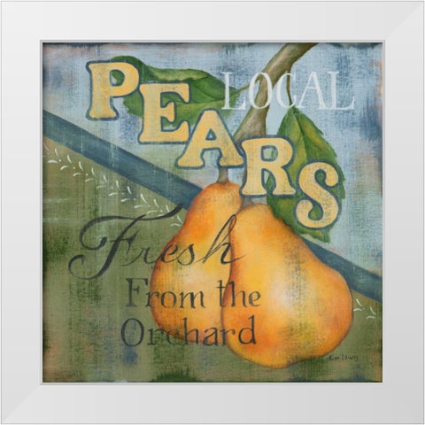 Local Pears White Modern Wood Framed Art Print by Lewis, Kim