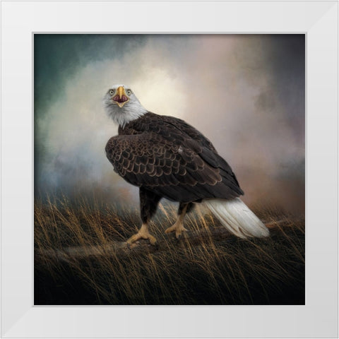 Warning Cry White Modern Wood Framed Art Print by Parker, Kelley