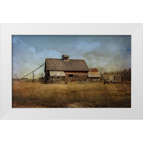 The Old Hay Barn White Modern Wood Framed Art Print by Parker, Kelley
